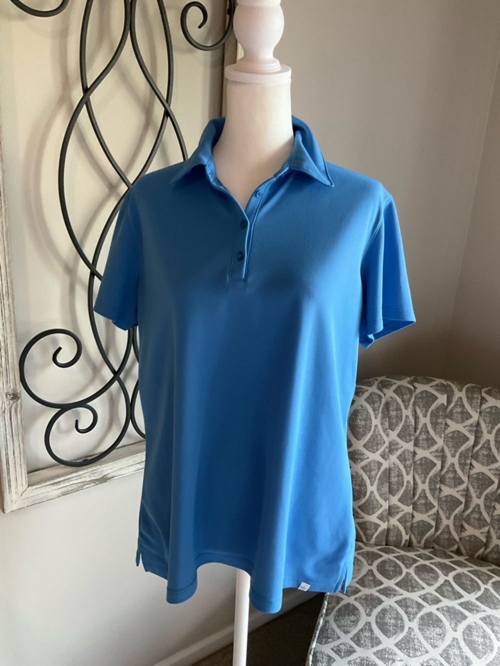 Lady Hagen Bright Blue Short Sleeve Polo Shirt